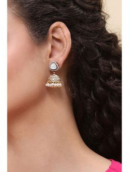 Rangriti - Women White Brass Pair of Earrings