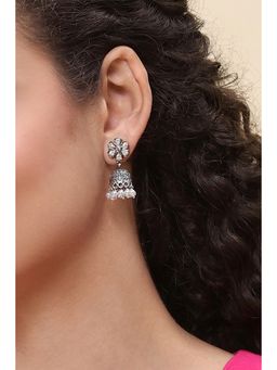 Rangriti - Women White Brass Pair of Earrings