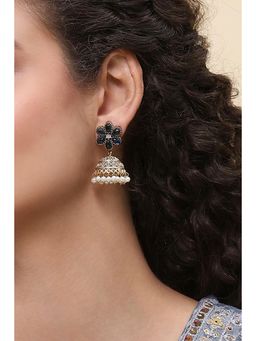 Rangriti - Women Navy Blue Brass Pair of Earrings
