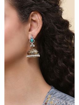 Rangriti - Women Turquoise Brass Pair of Earrings