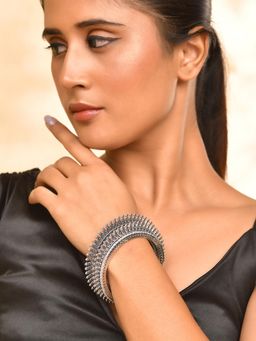 Silvermerc Designs - Women Silver Alloy 2 Bangles (2.6)