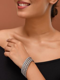 Silvermerc Designs - Women Silver Alloy 4 Bangles (2.6)