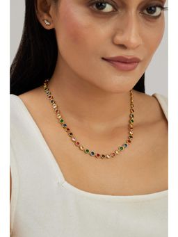 AMOSSH - Women Multi-Color Stainless Steel Necklace