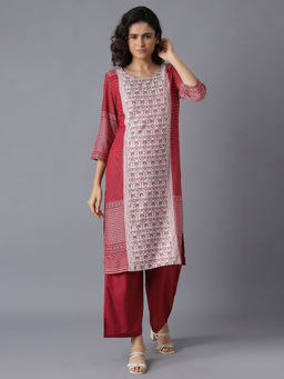 Aurelia - Pink Printed Kurta-Palazzo (Set of 2)