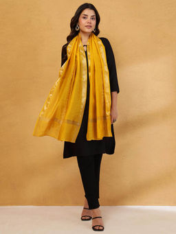 Fabindia - Mustard Cotton Silk Blend Stole