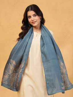 Fabindia - Blue Silk Batik Printed Stole