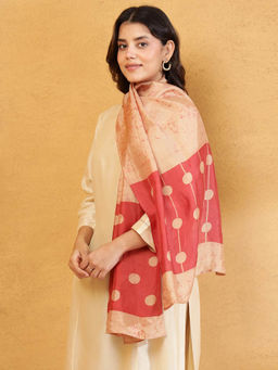 Fabindia - Red Silk Batik Printed Stole