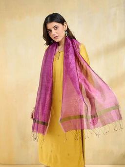 Fabindia - Purple Silk Hand Woven Stole