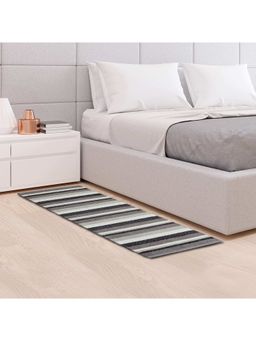 HomeTown - Fiesta Cotton Chenille Dhurrie Runner 60X152 Cm In Charcoal Colour