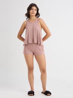 Ammarzo - Dusty Rose Racerback Top And Shorts