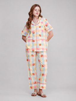 Noite Luxe - Strawberry Dream Cotton Shirt And Pyjama