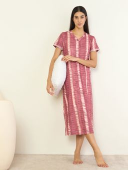 Sweet Dreams - Women's Cozy Tie-Dye Lounge Dress