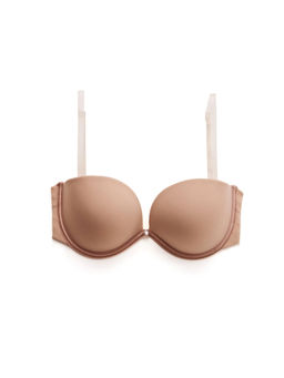 La Vie En Rose - Beige Solid Non-Wired Lightly Padded Medium Coverage Strapless Cut and Sew Bra