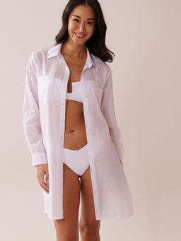 La Vie En Rose - White Solid Regular Shirt