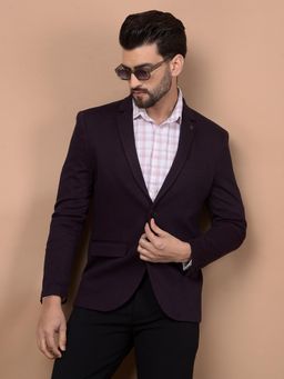 CRIMSOUNE CLUB - Mens Wine Checked Single Breasted Blazer