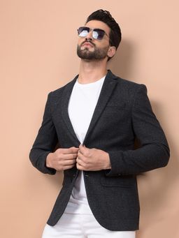 CRIMSOUNE CLUB - Mens Grey Checked Single Breasted Blazer