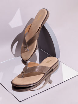 Inc.5 - Womens Brown Casual Solid T-Strap Slip-On Flats