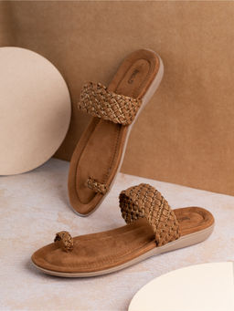 Inc.5 - Womens Brown Casual Solid One Toe Slip-On Flats