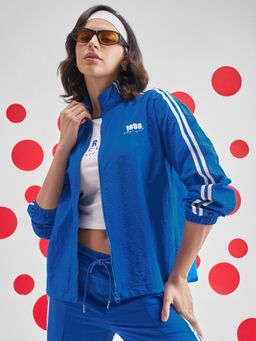 TOKYO TALKIES - Women Blue Oversized Retro Jacket