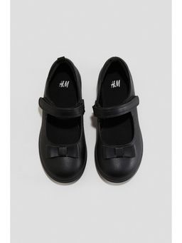 H&M - Girls Black Bow-detail school ballet pumps