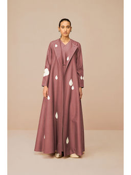 AMPM - Mauve Azar Printed Jacket with Inner and Belt (Set of 3)