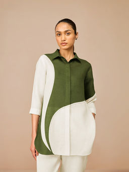 AMPM - Olive Zelda Colorblock Shirt