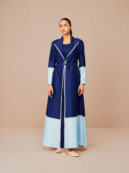 AMPM - Blue Mirdea Solid Jacket with Inner and Belt (Set of 3)