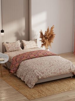 KOPA - Floral Extra Smooth Double Dohar with Bedsheet & Pillow Cover (Set of 4) (One Size)