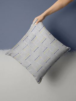 BIANCA - Abstract Decorative Hand Loom Cotton Jute Cushion Cover (16x16 Inches)