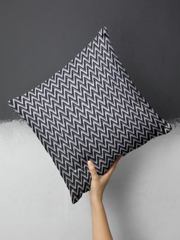 BIANCA - Abstract Decorative Hand Loom Cotton Jute Cushion Cover (16x16 Inches)
