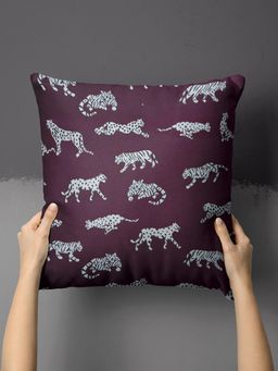 BIANCA - Abstract Decorative Hand Loom Cotton Jute Cushion Cover (16x16 Inches)