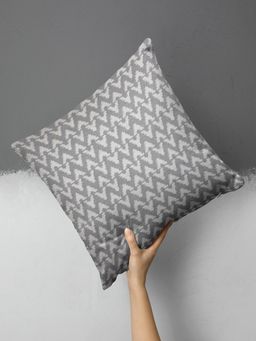 BIANCA - Abstract Decorative Hand Loom Cotton Jute Cushion Cover (16x16 Inches)