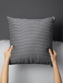 BIANCA - Geometric Decorative Hand Loom Cotton Jute Cushion Cover (16x16 Inches)