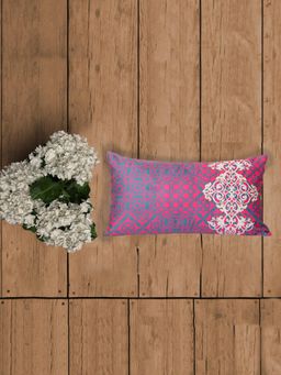 Zeba World - Multi-Color Motif Embroidered Velvet Cushion Cover (12 x 22 Inches)