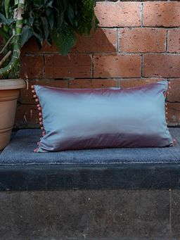Zeba World - Solid Grey Polyester Cushion Cover (12 x 22 Inches)