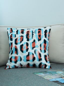 Zeba World - Multi-Color Animal Printed Embroidered Polycanvas Cushion Cover (16x16 Inches)