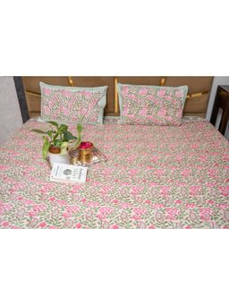 Videksha Home & Lifestyle - Blush Parcle Bedsheet with 2 Pillow Covers (King)