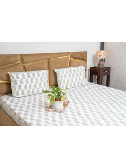 Videksha Home & Lifestyle - Calmtree Percale Bedsheet with 2 Pillow Covers (King)