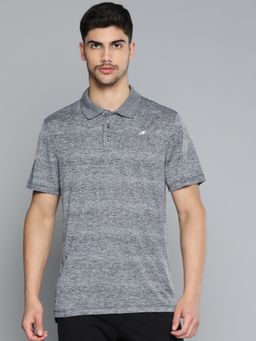 Alcis - Men Grey Polo Collar Anti Static Slim Fit T-Shirt