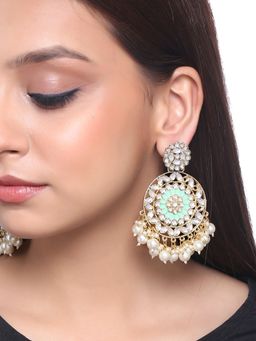 Yellow Chimes - Green Classic Chandbalis Earrings