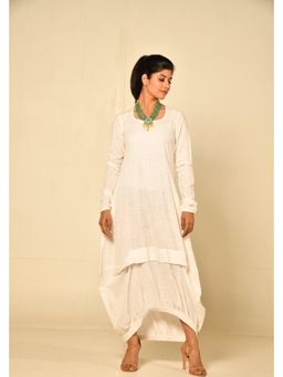 OMAANA - White Boho Balloon Dress