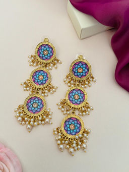 Abdesigns - Enchanting Gold Plated Multi-Color Earrings