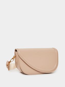 Styli - Women Beige Solid Asymmetric Crossbody Sling Bag