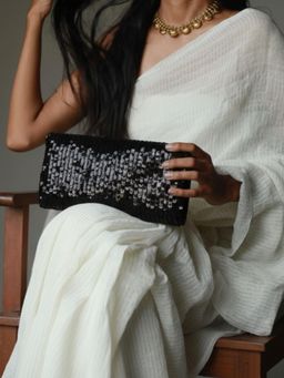 Inc.5 - Women Black Embellished Clutch With Detachable Strap