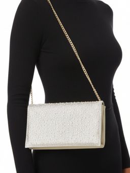 Inc.5 - Women Gold Embellished Clutch With Detachable Strap
