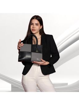 Bagabu - Women Black Colorblock Handbag With Detachable Strap