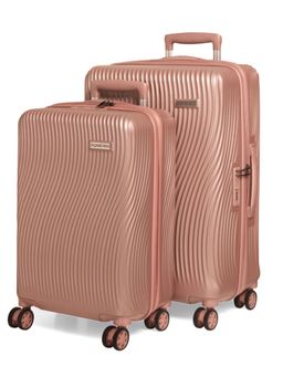 ROMEING - Milano Polycarbonate Luggage Trolley Bags - Rose Gold (S/M) (Pack of 2)
