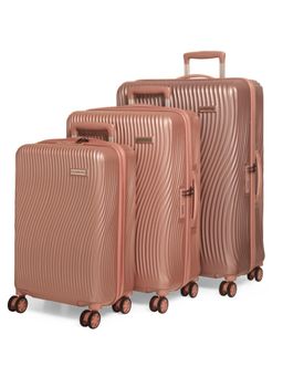 ROMEING - Milano Polycarbonate Luggage Trolley Bags - Rose Gold (S/M/L) (Pack of 3)