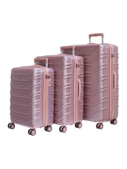 ROMEING - Monopoli Polycarbonate Luggage Trolley Bags - Rose Gold (S/M/L) (Pack of 3)