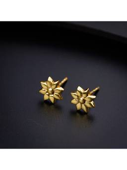 House of Aadyaa - Silver Flower Earring: Small (Gold Plated)
